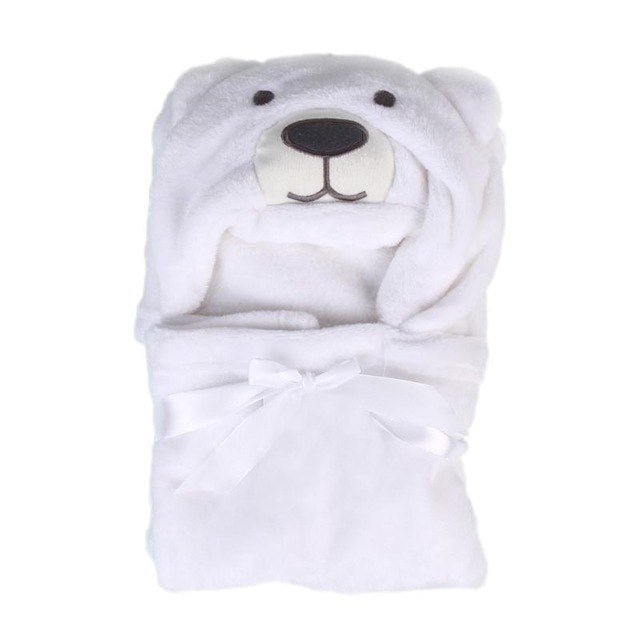 Baby Bathrobe Cute Cartoon Animal Blanket Toddler Baby Bath Towels Wraps Baby Soft Newborn Hooded Bathrobe