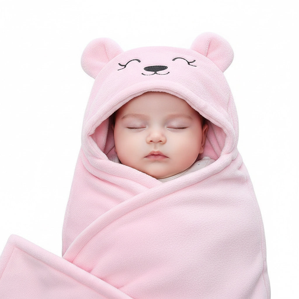 Baby Coral Fleece Cuddle Baby Cuddle Blanket Newborn Baby Bear Air Conditioning Blanket Package Towel Cover Blanket