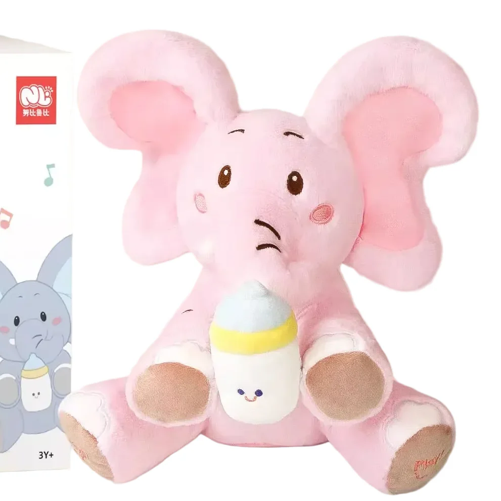 EACAOFG Peek-a-Boo Animated Plush Toy - Singing & Hiding Elephant/Bear Companion - Interactive Musical Stuffed Animal for Baby & Toddler - Zumbloo